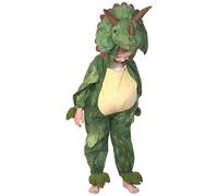 Déguisement de Triceratops - Enfant - Combinaison avec cagoule et queue - Vert - Matière ininflammable 3-4 ans