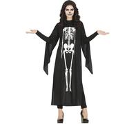 Déguisement tunique squelette femme - Noir - Halloween L