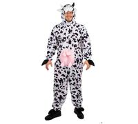 Déguisement - Vache Adulte PtitClown - Combinaison à capuche - Fermeture éclair - Blanc S/M