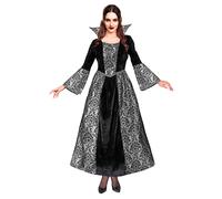 Déguisement Vampire Baroque Noir Et Argent Femme - Taille: S Noir