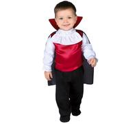 Déguisement vampire bébé - MARQUE - Noir et rouge - Cape scratchable - Chemise satinée - Pantalon élastique 18-24 mois