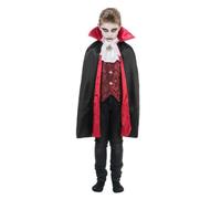Déguisement Vampire Comte Théodor Garçon Noir / Rouge, Bordeaux