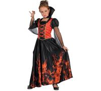 Déguisement Vampire Enflammé Fille - PTIT CLOWN - Robe avec Col - Orange - Intérieur - 3 ans+ M
