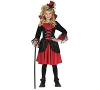DÉGUISEMENT VAMPIRE ROBE STEAMPUNK GOTHIQUE FILLE 3/4 ANS Rouge Bordeaux 3-4 ans