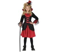 FIESTAS GUIRCA Déguisement de Vampire élégant pour Filles - Robe de Vampire élégante Rouge et Noire - Costumes d'Halloween pour Filles de 3 à 4 Ans