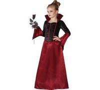Déguisement vampire rouge et noir fille Halloween 5 à 6 ans rouge G