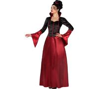 Déguisement Vampire Rouge Et Noire Femme Halloween - Taille: Xs / S Rouge