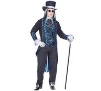 Déguisement Vampire Victorien Bleu Homme Small Noir