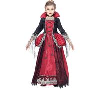 Déguisement Vampiresse Duchesse Fille - Taille: 8-10 Ans (140 Cm) Rouge