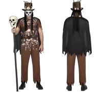 Déguisement Vaudou Cannibale Homme M/L - Sorcière - Polyester - Marron M/L