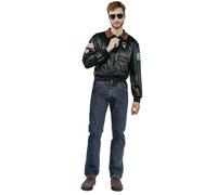 Déguisement - Veste de pilote d'avion noire adulte M