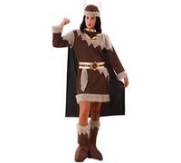 Déguisement Viking Femme - Tunique, Ceinture, Chapeau et Couvre-bottes - Marron Multicolore XL