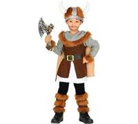 WIDMANN MILANO PARTY FASHION - Costume enfant Viking, tunique avec ceinture et cape, jambières, casque, guerrier, fête à thème, carnaval