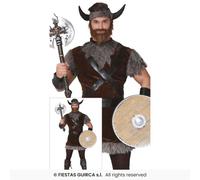 Déguisement Viking Historique pour Hommes Deluxe Fiestas Guirca Polyester Marron