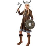 Déguisement Viking Pirate Femme - FUNIDELIA - 123180 - Robe et bonnet - Taille XS - Marron S