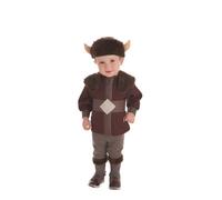 Déguisement viking pour bébé - DisfraZZes - Chemise, pantalon, casque et ceinture - Mixte - Marron - Polyester 6-12 mois