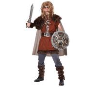 Déguisement Viking Puissant pour homme - Multicolore - Tunique, Cape, Manchons, Sur-bottes, Bandeau S/M