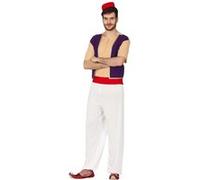 FIESTAS GUIRCA | Costume Ladrón del Desierto Adulte (52-54/L) - T-shirt, Gilet, Ceinture, Pantalon et Chapeau - Costumes de Prince Arabe pour Halloween, Carnaval et Fêtes à Thème - Homme
