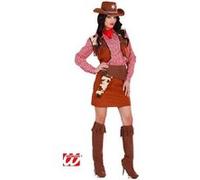 Widmann – Déguisement Cowgirl – Chemisier, Jupe, Ceinture, Guêtres, Bandana – Taille L Multicolore