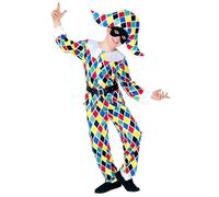 Déguisement - WIDMANN - Arlequin - Multicolore - 8 ans et plus - Haut, Pantalon, Chapeau, Ceinture 5-7 ans