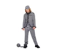 Déguisement - WIDMANN - Costume de prisonnier rayé noir et blanc - Veste, pantalon et chapeau - Enfant 6-12 ans 14-16 ans