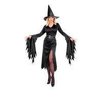 Widmann Witch (Dress, Belt, Hat) (XXL) Black