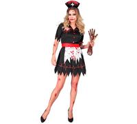 Déguisement - WIDMANN - Costume d'infirmière zombie noire - Multicolore - 2 pièces - Femme