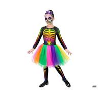 W WIDMANN MILANO Party Fashion - Costume enfant squelette, robe avec tutu, Dia de los Muertos, déguisement pour Halloween