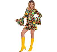 Déguisement - WIDMANN - Fleurs Années 70 - Femme - Noir - Carnaval L