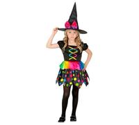 Déguisement - WIDMANN - Sorcière Fashion Color - Noir - Robe et Chapeau - Enfant 5 ans et plus 8-10 ans