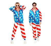 W WIDMANN MILANO Party Fashion - Survêtement fantaisie, motifs, États-Unis, tenue des années 80, survêtement de jogging pour le carnaval et les fêtes