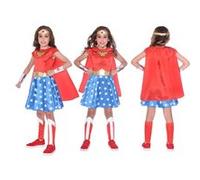 déguisement wonder woman classique enfant - 8/10 ans - rouge - amscan 9906084 Rouge G