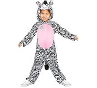 amscan Costume de zèbre tout-en-un pour enfant (8-10 ans), Noir/Blanc