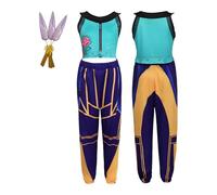 Déguisement Zoey1 Fille Cosplay Anime Démon Chasseur Zoe-y Impression Set Top Pantalon et 3 Répliques Les Dagues pour Enfant Fancy Dress Up Carnaval Halloween Fête Anniversaire Masquerade Costume