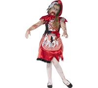 Déguisement Zombie Chaperon Rouge Fille - Taille: 7-9 Ans (130/143 Cm) Rouge