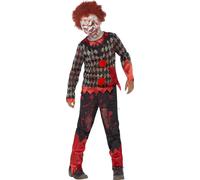 Déguisement Zombie Clown Enfant Halloween 10 À 12 Ans Rouge