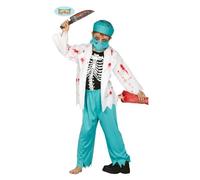Déguisement Zombie Doctor - Enfant - 7-9 Ans - Bleu - Mixte - Cap, Masque, Chemise Avec Veste, Pantalon
