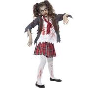 Smiffys Zombie École Fille Jupe Horreur Halloween Enfant Ado Costume Fille 43025