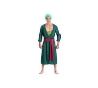 Chaks Déguisement Zoro One Piece Homme – ensemble 2 pièces (manteau, ceinture) – S Vert