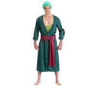 Chaks Déguisement Zoro One Piece Homme – ensemble 2 pièces (manteau, ceinture) – S Vert