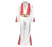 Boland - Costume Adulte Rock 'n Roll Star, Rouge et Blanc, Combinaison pour Homme, Chanteur, Superstar, déguisement, Carnaval, soirée déguisée