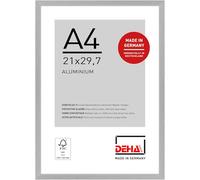 DEHA Design cadre photo, 21 x 29,7 cm (A4), aluminium, Argent mat, cadre documentpour accrocherau format paysage et portrait, verre synthétique, Tribeca