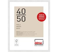 DEHA Design cadre photo, 40 x 50 cm, bois, Blanc, cadre affichepour accrocherau format paysage et portrait, verre synthétique, Fontana