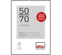 DEHA Design cadre photo, 50 x 70 cm, aluminium, Gris mat, cadre affichepour accrocherau format paysage et portrait, verre synthétique, Tribeca