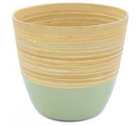 Dehaus® Pot de Fleur en Bambou Fait Main Élégant, Pots de Fleurs Interieur, Cache Pot Plante Interieur, Jardiniere, Pot Plante, Porte Plante, Pot Fleur, Moyen Cache-Pots 17 cm D x 16cm H (Vert Clair)