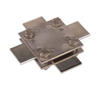 Dehn + Söhne Croix de raccordement 318233 pour FL 30/30 mm niro V4A sans plaque fluo/fluorescent