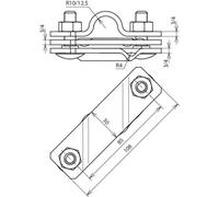 Dehn StSt Connection Bracket For Earth Rods V4A D25mm Rd 7-10mm Fl-40 - 649015