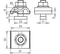 Dehn Uni Pince de mise à la terre StSt Pour Rd 8-10mm Et Cond 4-50mm Avec Vis M10 - 540260