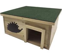 Dehner Natura Maison de hérisson Karlie, env. 40 x 40 x 19 cm, Bois de Sapin, Naturel