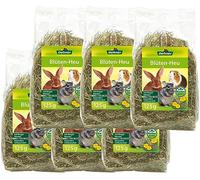 Dehner 6 x 125 g - Mélange de Fleurs Riches en Fibres brutes - pour Lapins Nains, rongeurs, Foin et Calendula - 6 x 125 g